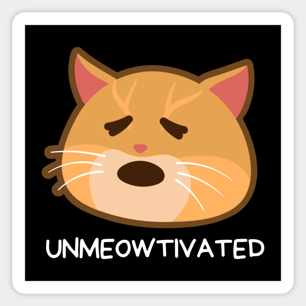 Unmeowtivated | Cute Unmotivated Cat Pun Sticker by Allthingspunny